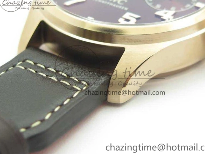 MIROTIME 0125 Popular Big Pilot Real PR IW502706 RG YLF 1:1 Best Edition Brown Dial On Calfskin Strap A 7223